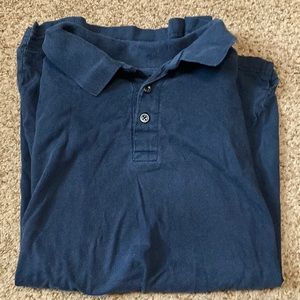 navy blue collard shirt